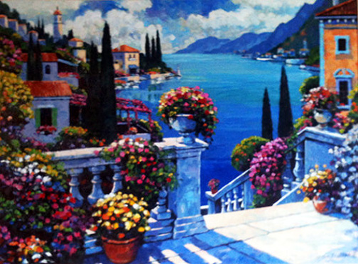 Herndon Fine Art offers authenticated John Zaccheo fine art, including rare hand-signed limited edition serigraphs, sun-drenched oil paintings, and romantic Mediterranean landscapes.