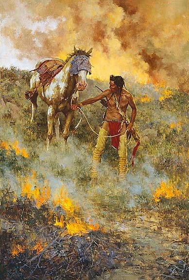 Herndon Fine Art offers authenticated Howard Terpning fine art, including rare hand-signed limited edition Greenwich Workshop canvas giclées, historic Plains Indian lithographs, and museum-grade Western oil paintings