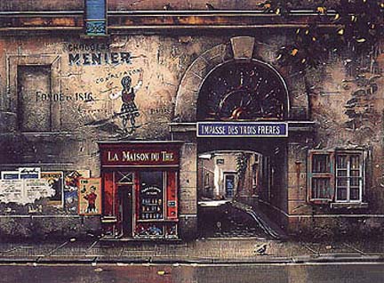 Herndon Fine Art offers authenticated Thomas Pradzynski fine art, including rare hand-signed limited edition serigraphs, Parisian storefront acrylic paintings, and urban architecture prints.