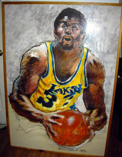 KOBE BRYANT SIGNED ARTWORK BY STEPHEN HOLLAND