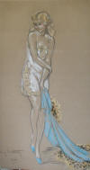 louis icart original pastel coquette