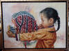 Original Painting Oil on Canvas Fishgirl and the Moon Festival Lantern