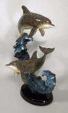 wyland dolphin wave bronze sculpture